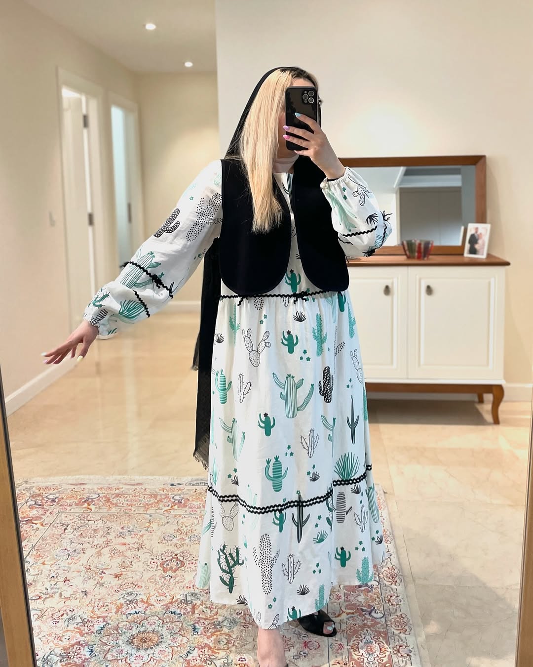 پیراهن کاکتوسی همراه با جلیقه